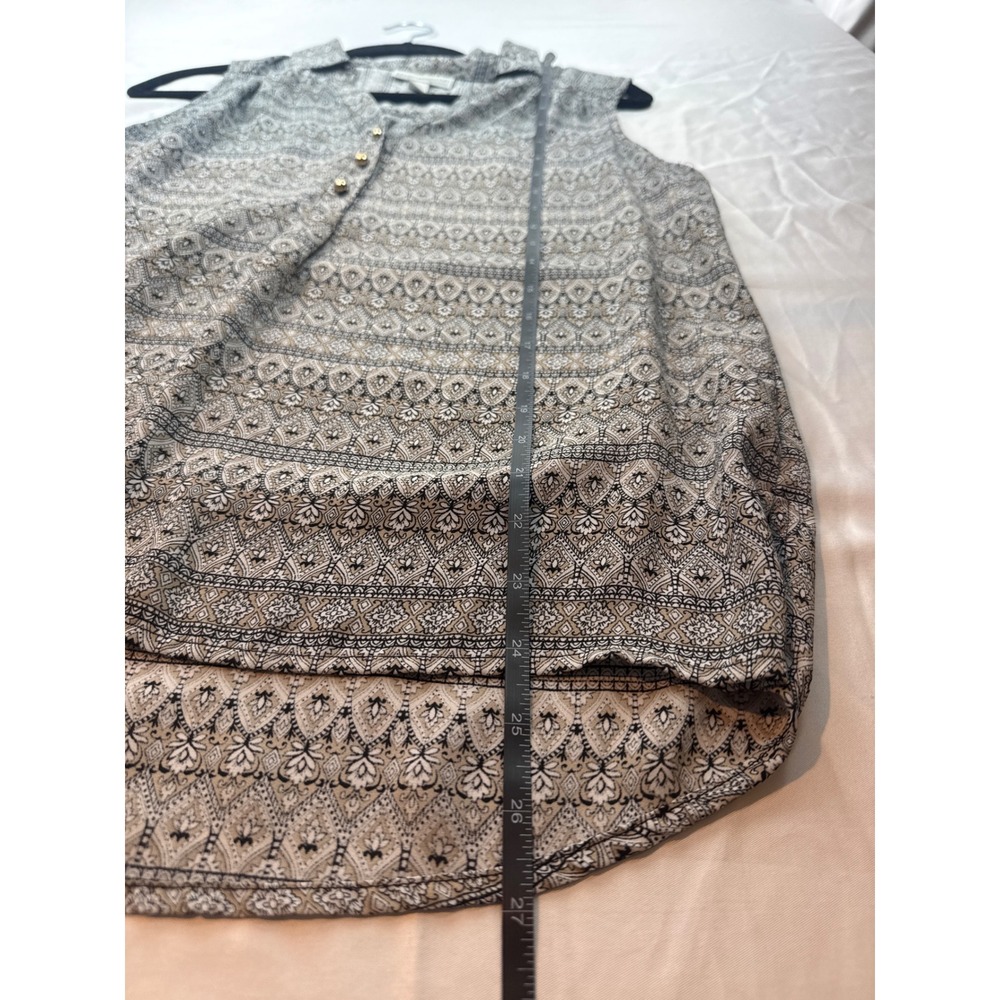 Dana Buchman Patterned Sleeveless Blouse‎ M - Picture 6 of 8